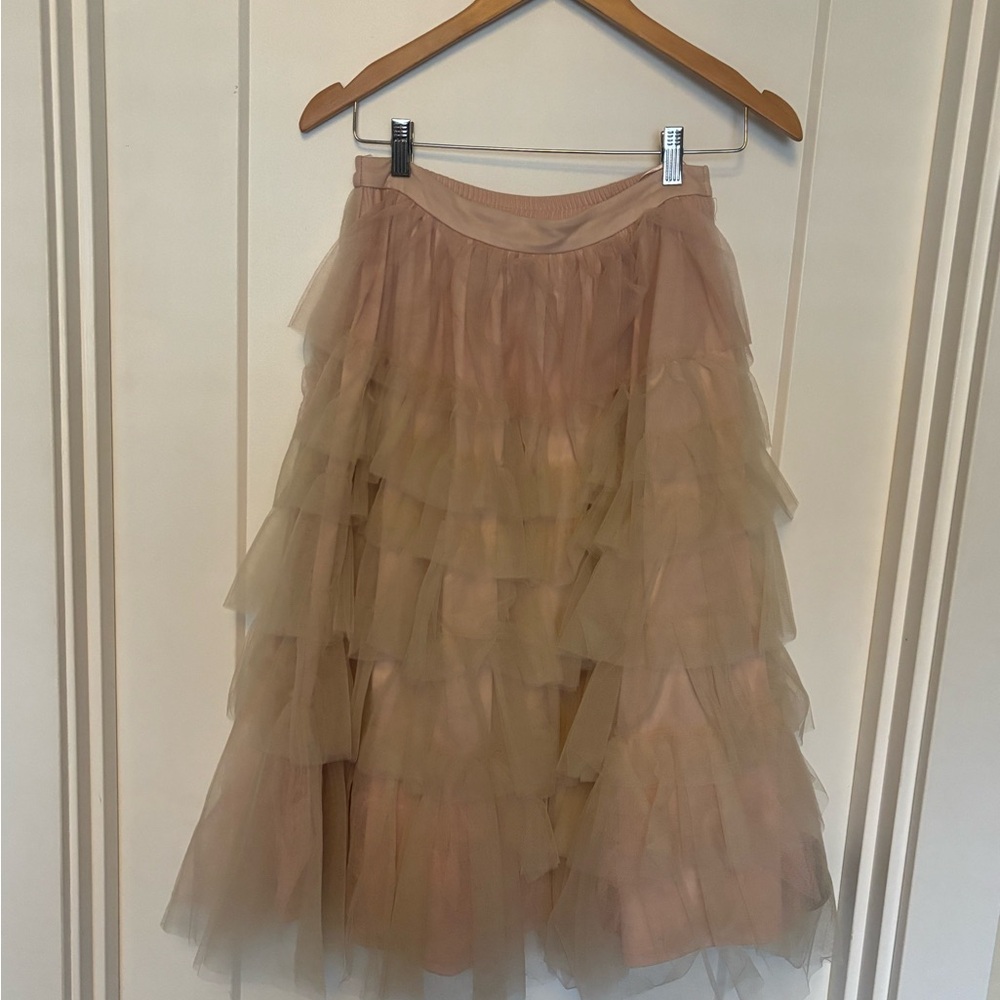 Elegant Layered Tulle Skirt - pale pink
